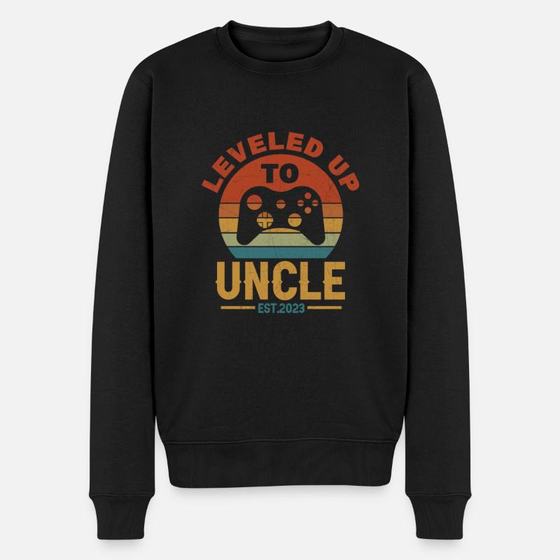 Schwangerschaft Onkel - Männer Premium Bio Pullover - Schwarz
