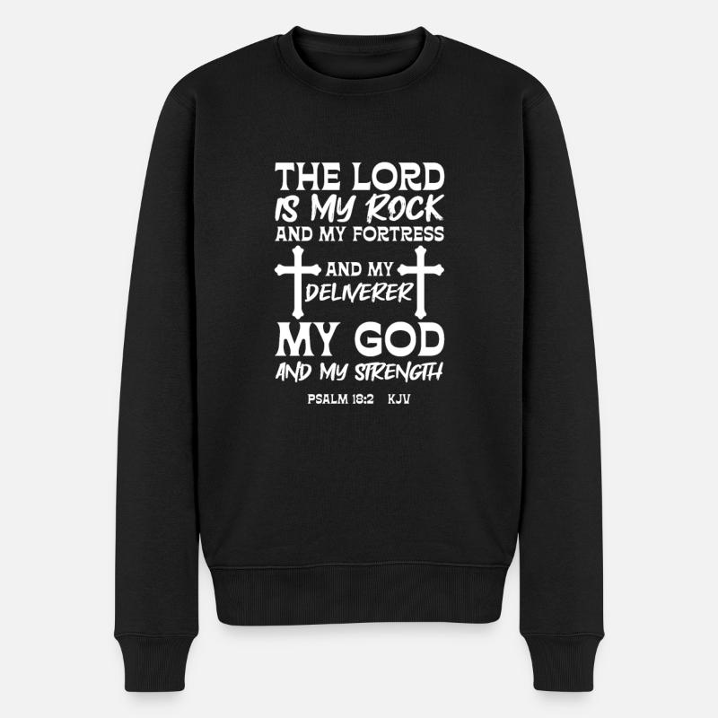 Bibel Bibelvers Christliche Sprüche Jesus Geschenk - Männer Premium Bio Pullover - Schwarz