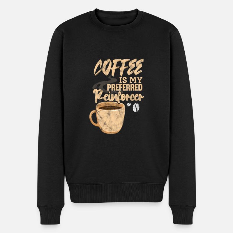 Kaffee - Männer Premium Bio Pullover - Schwarz