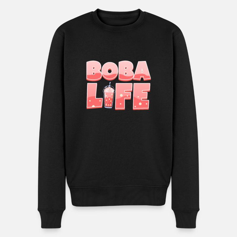 Bubble Tea - Männer Premium Bio Pullover - Schwarz