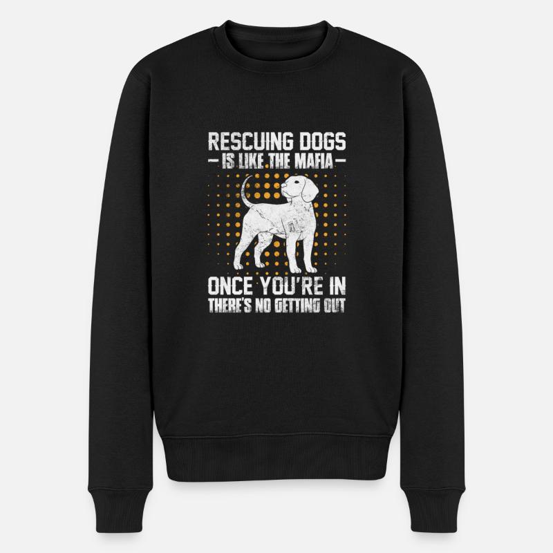 Tierrettung Tierschutz Tierfreund Geschenk - Männer Premium Bio Pullover - Schwarz