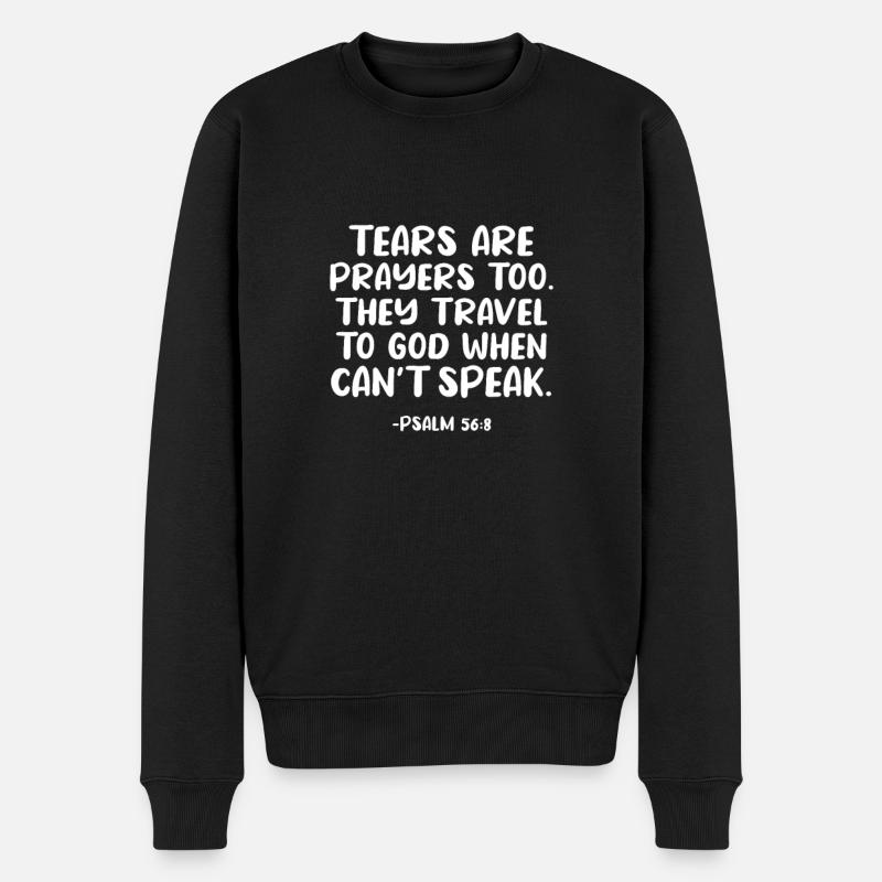 Bibel Bibelvers Christliche Sprüche Jesus Geschenk - Männer Premium Bio Pullover - Schwarz