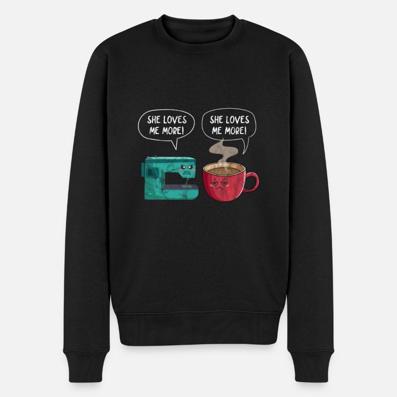 Coudre du café - Pull Premium bio Homme - noir