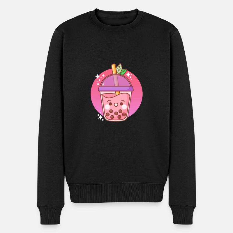 Bubble Tea - Männer Premium Bio Pullover - Schwarz