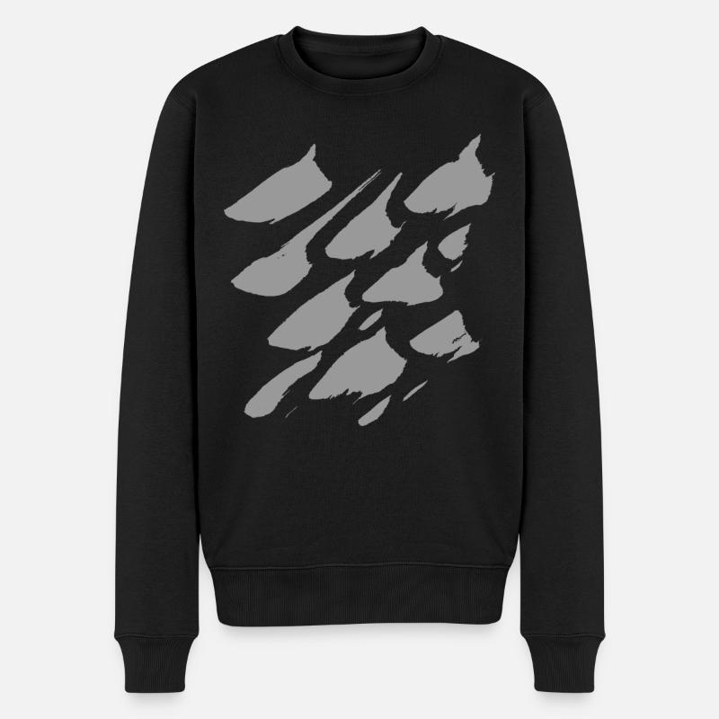 Pinsel Striche Muster - Männer Premium Bio Pullover - Schwarz