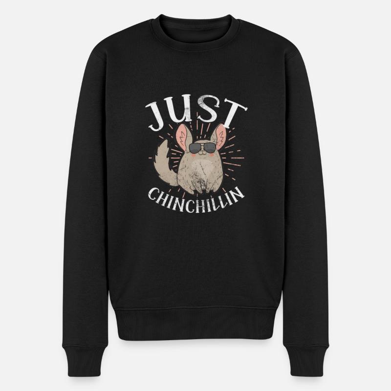 Chinchilla Nagetier Haustier Nager Geschenk - Männer Premium Bio Pullover - Schwarz