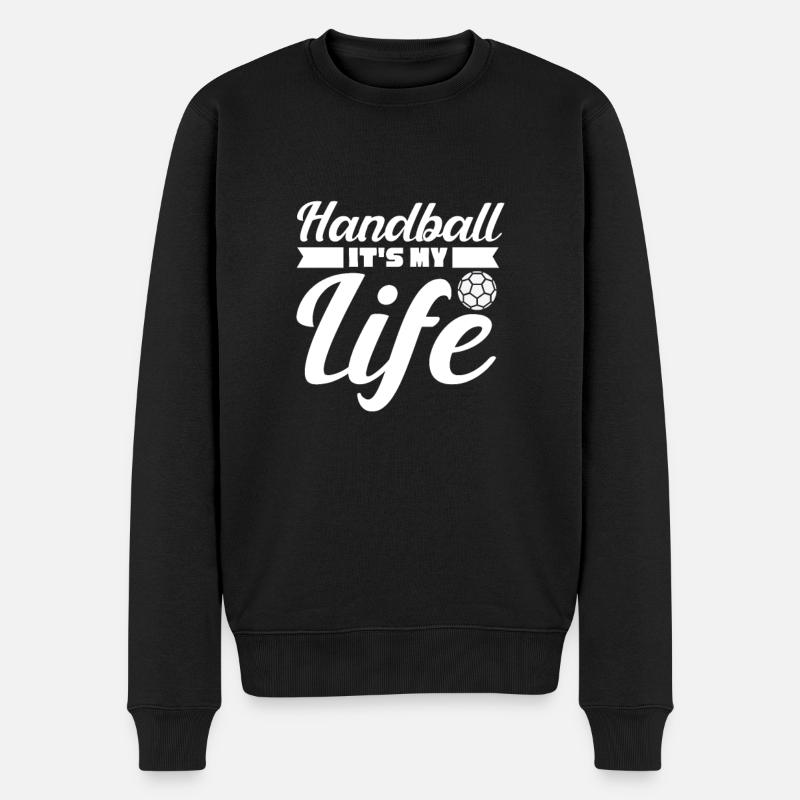 Handball - Männer Premium Bio Pullover - Schwarz