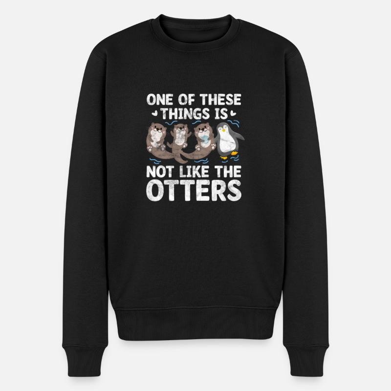 Otter - Männer Premium Bio Pullover - Schwarz