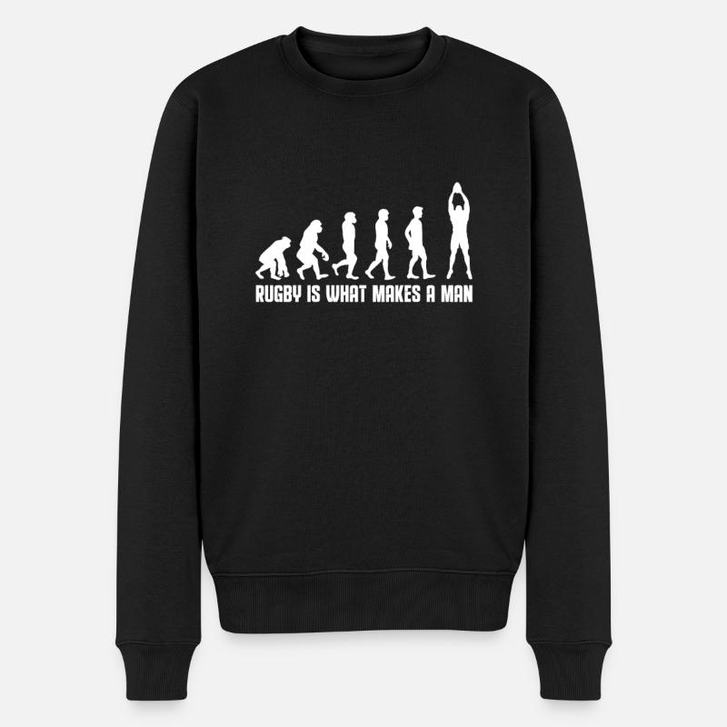 Rugby - Männer Premium Bio Pullover - Schwarz