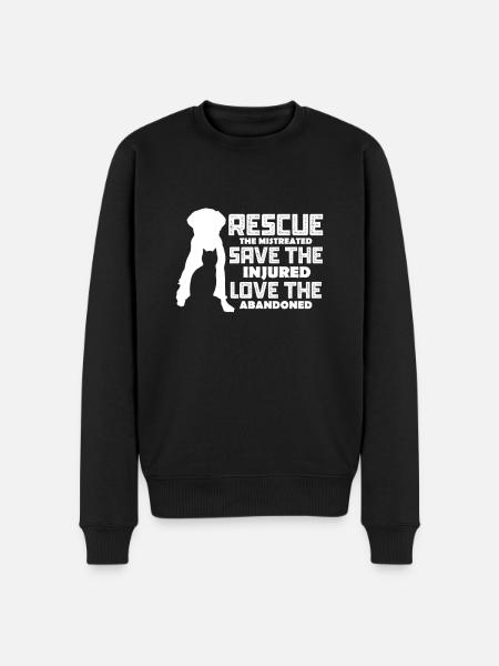 Tierrettung - Männer Premium Bio Pullover - Schwarz