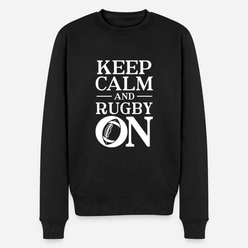Rugby - Männer Premium Bio Pullover - Schwarz