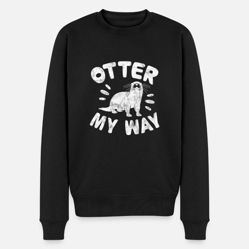 Otter - Männer Premium Bio Pullover - Schwarz