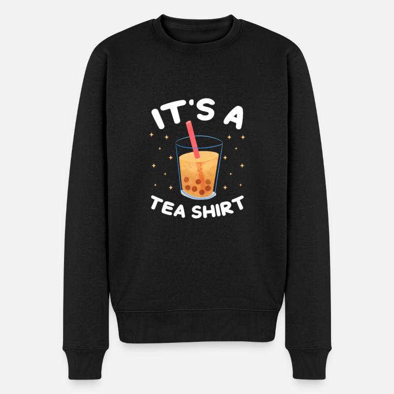 Bubble Tea - Männer Premium Bio Pullover - Schwarz