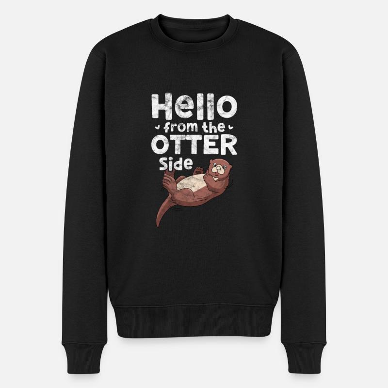 Otter - Männer Premium Bio Pullover - Schwarz