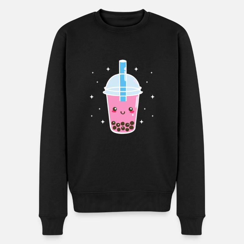 Bubble Tea - Männer Premium Bio Pullover - Schwarz