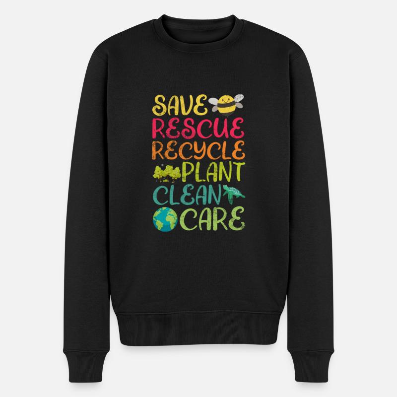 Tierrettung Tierschutz Tierfreund Geschenk - Männer Premium Bio Pullover - Schwarz