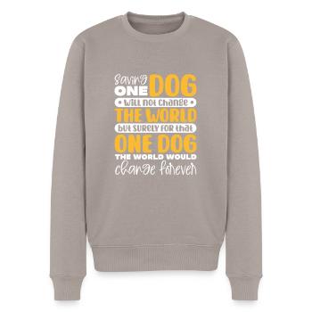 Animal rescue - Men's Premium Organic Jumper - taupe - Front - Nico (187cm)