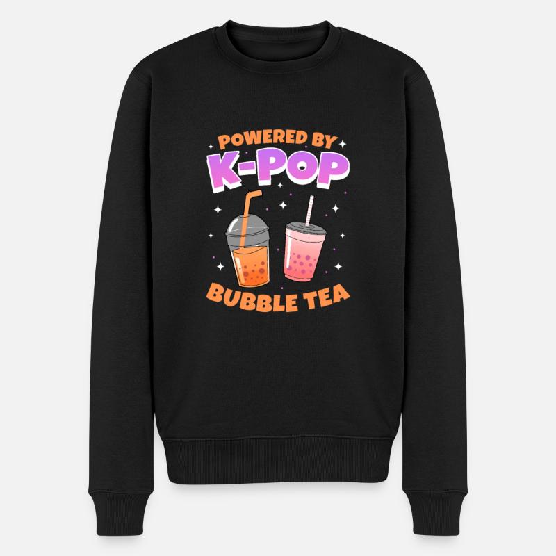 Bubble Tea - Männer Premium Bio Pullover - Schwarz