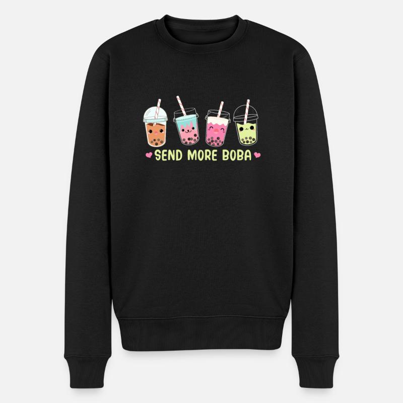 Bubble Tea - Männer Premium Bio Pullover - Schwarz