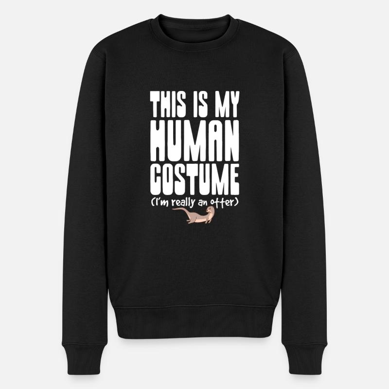 Otter Seeotter Fischotter Geschenk - Männer Premium Bio Pullover - Schwarz