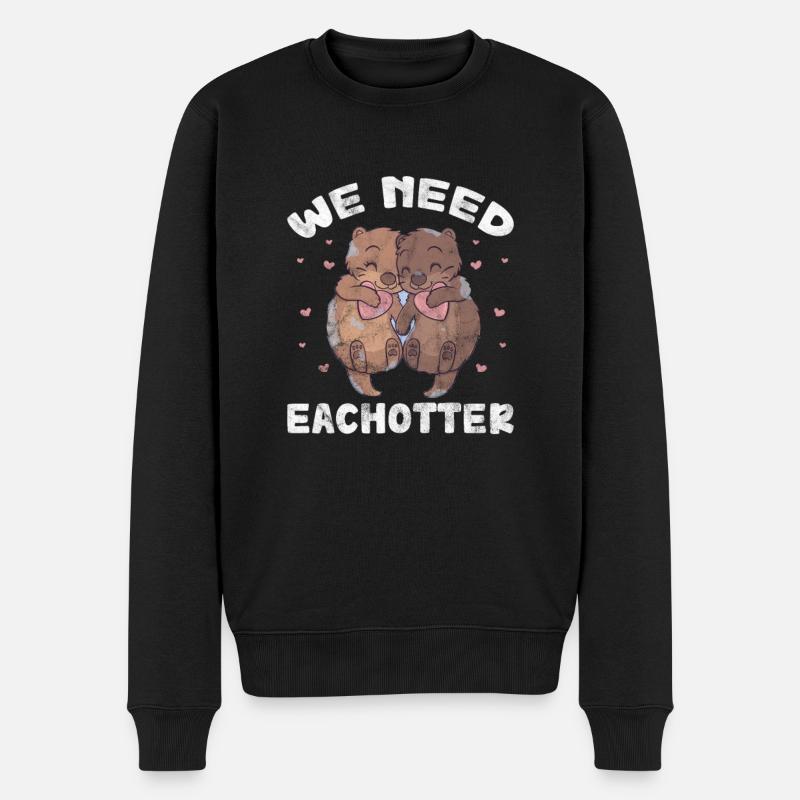 Otter - Männer Premium Bio Pullover - Schwarz