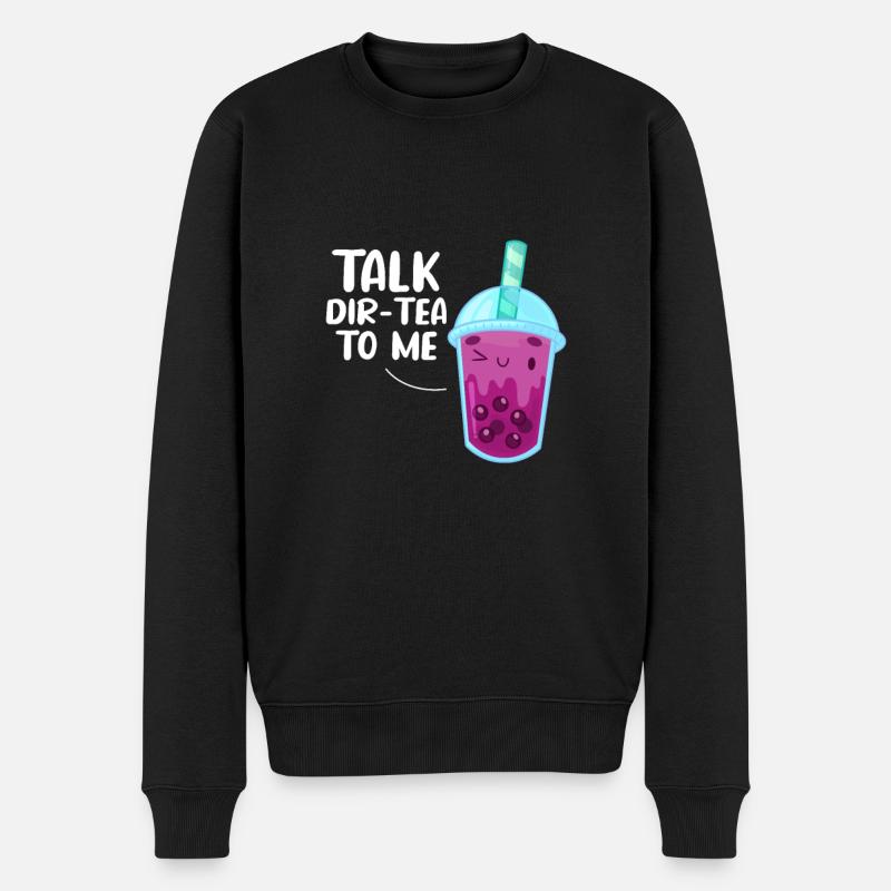 Bubble Tea - Männer Premium Bio Pullover - Schwarz
