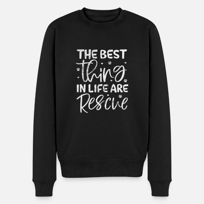 Tierrettung Tierschutz Tierfreund Geschenk - Männer Premium Bio Pullover - Schwarz