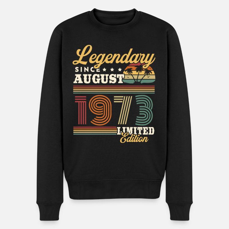 Legendär seit August 1973 Retro Vintage Geschenk - Männer Premium Bio Pullover - Schwarz