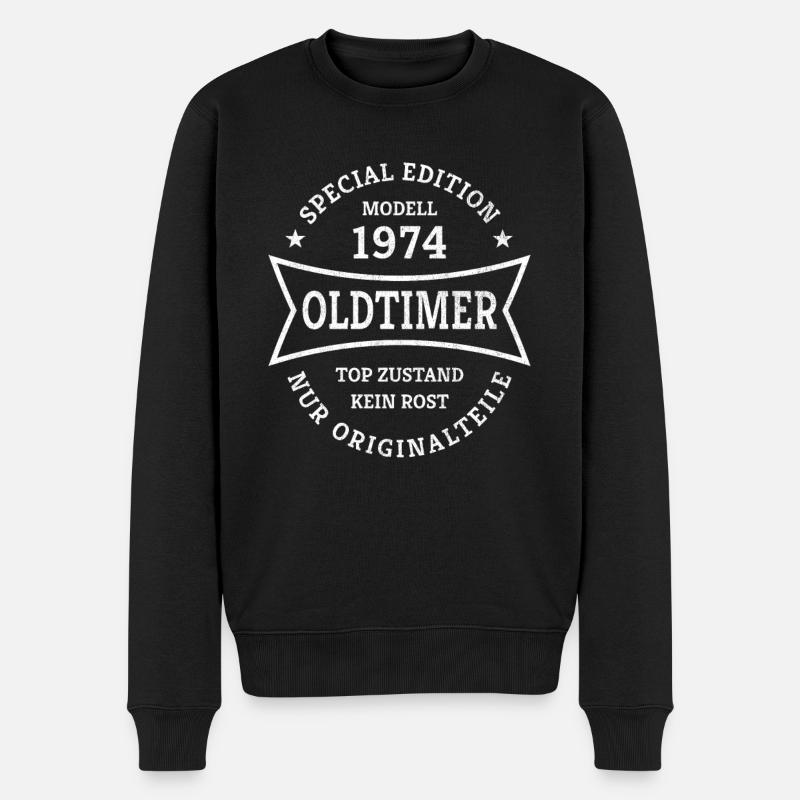 50. Geburtstag Jahrgang 1974 Oldtimer 50 Jahre - Männer Premium Bio Pullover - Schwarz