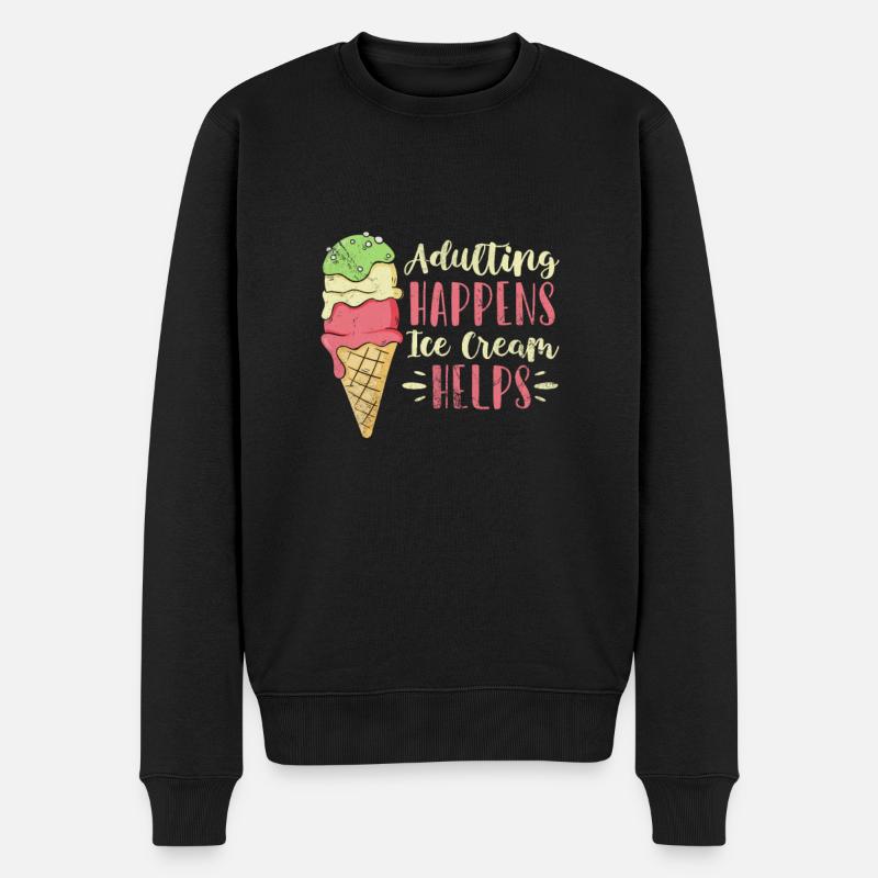 Eiscreme - Männer Premium Bio Pullover - Schwarz