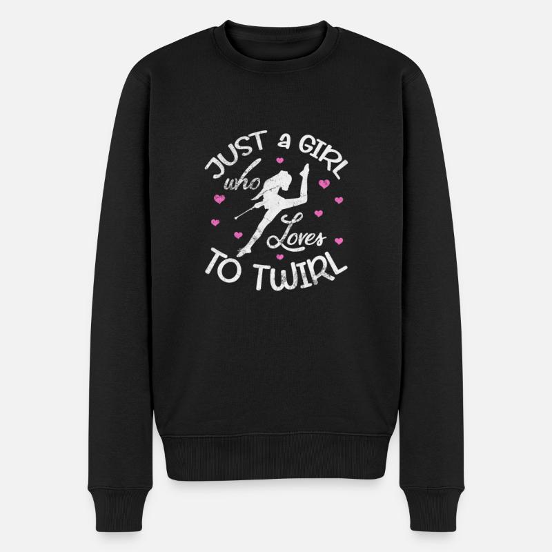 Baton Twirling - Männer Premium Bio Pullover - Schwarz