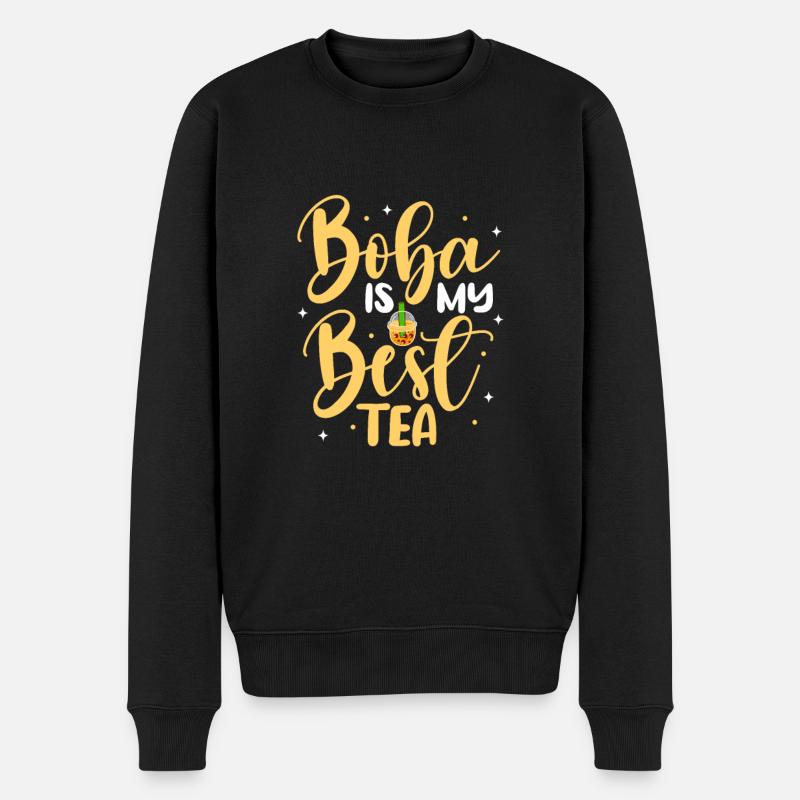 Bubble Tea - Männer Premium Bio Pullover - Schwarz