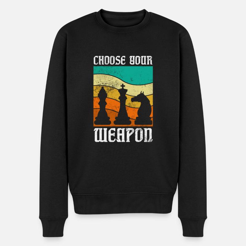 Schach - Männer Premium Bio Pullover - Schwarz