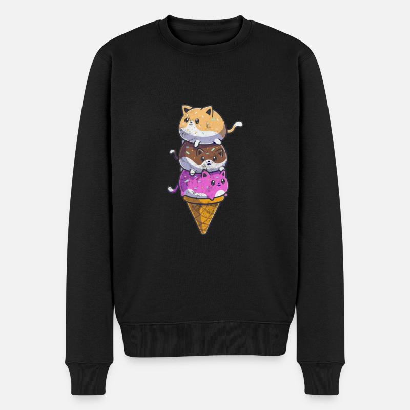 Eiscreme - Männer Premium Bio Pullover - Schwarz