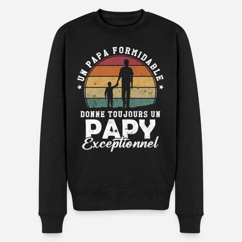 Papa formidable, papy exceptionnel - Pull Premium bio Homme - noir