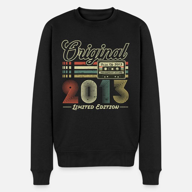Original 2013 Vintage Jahrgang Retro Geburtstag - Männer Premium Bio Pullover - Schwarz