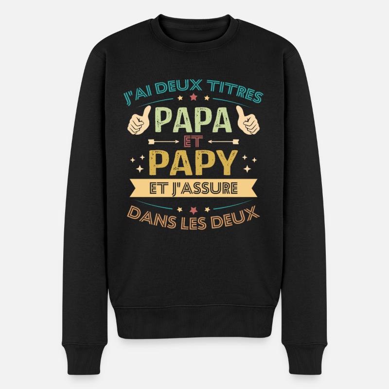 Papa et papy - Pull Premium bio Homme - noir
