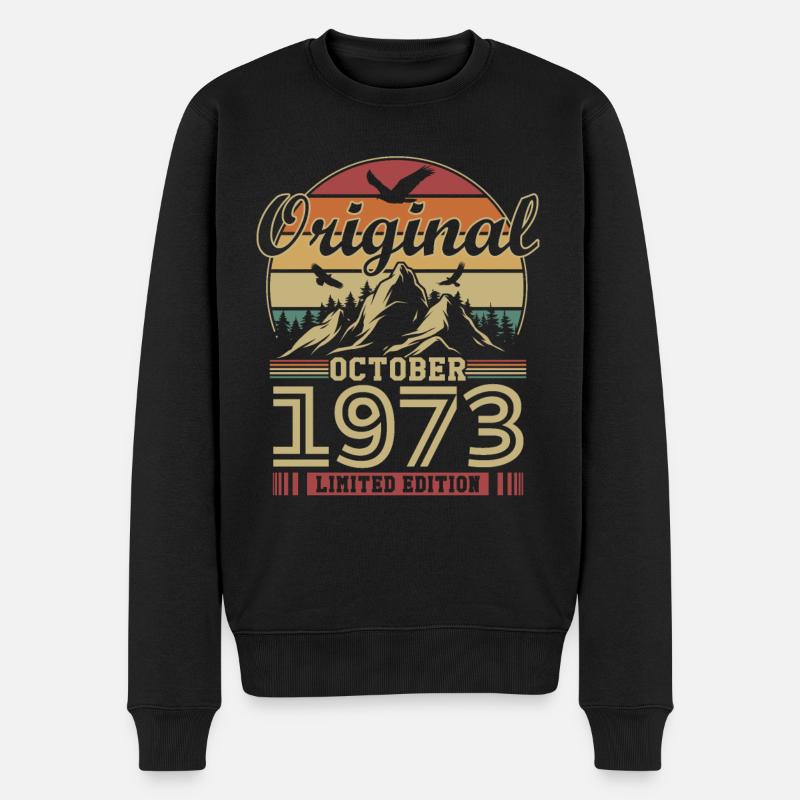 Original Oktober 1973 Jahrgang Jubiläum 1973 - Männer Premium Bio Pullover - Schwarz