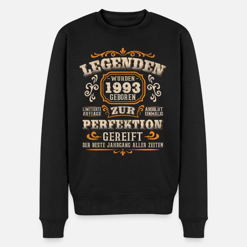 Legenden wurden 1993 geboren Geburtstag 30 Jahre - Männer Premium Bio Pullover - Schwarz