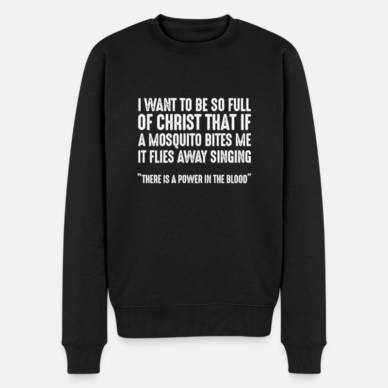 Bibel Bibelvers Christliche Sprüche Jesus Geschenk - Männer Premium Bio Pullover - Schwarz