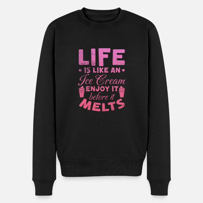 Eiscreme - Männer Premium Bio Pullover - Schwarz