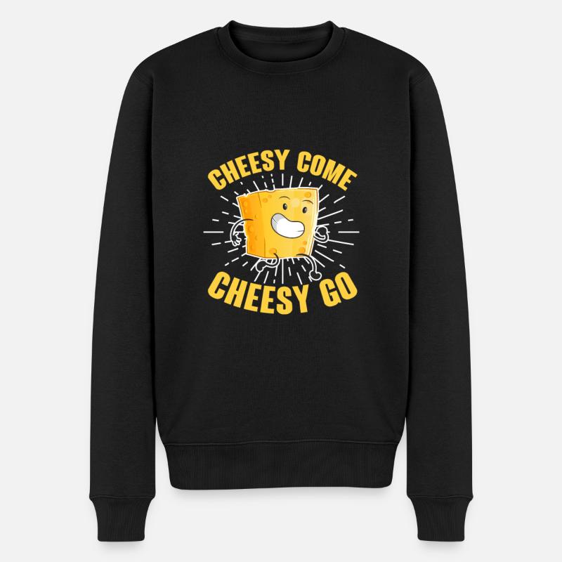 Käse Käsekuchen Essen Geschenk - Männer Premium Bio Pullover - Schwarz