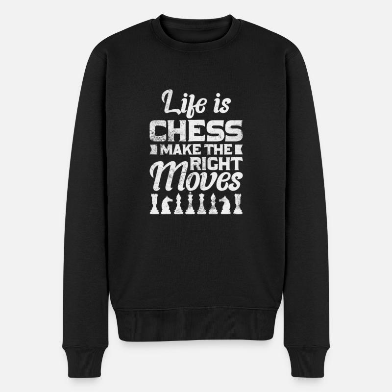 Schach - Männer Premium Bio Pullover - Schwarz