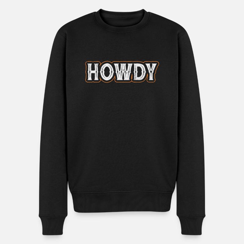 Cowboy - Männer Premium Bio Pullover - Schwarz