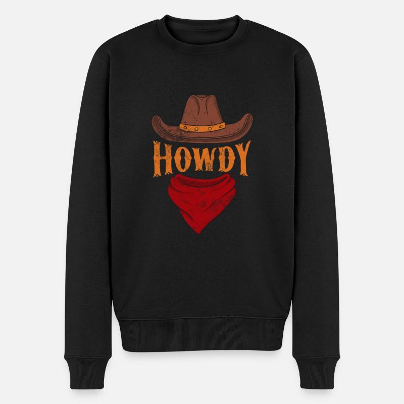 Cowboy - Männer Premium Bio Pullover - Schwarz
