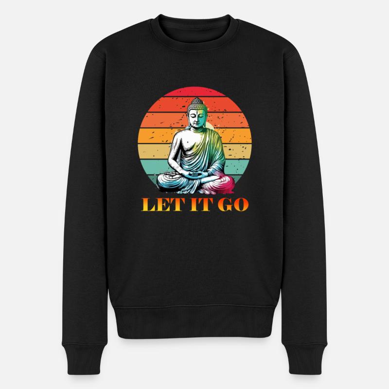 Meditation Meditieren Zen Yoga Geschenk - Männer Premium Bio Pullover - Schwarz