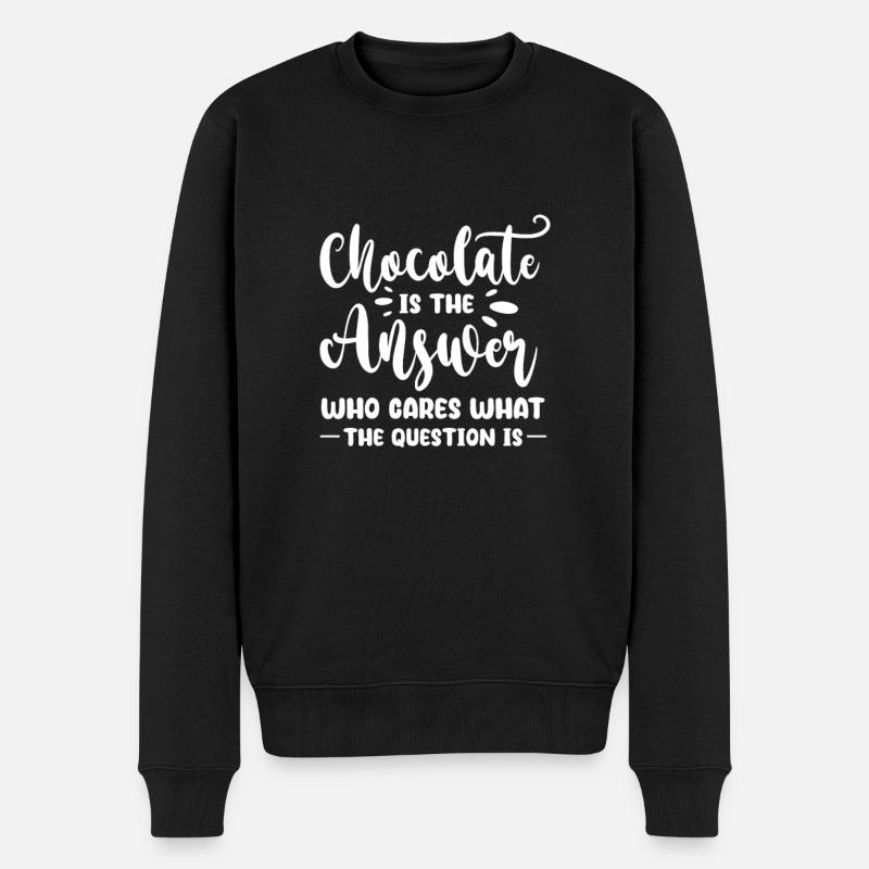 Schokolade Schoko Essen Kakao Geschenk - Männer Premium Bio Pullover - Schwarz