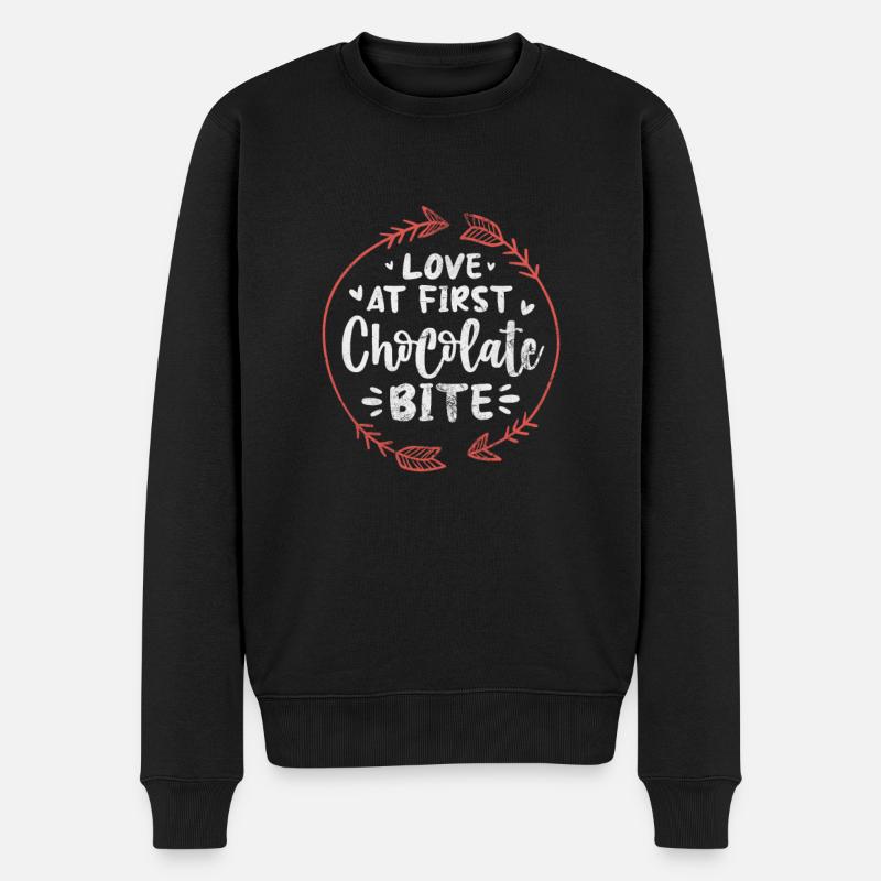 Schokolade - Männer Premium Bio Pullover - Schwarz