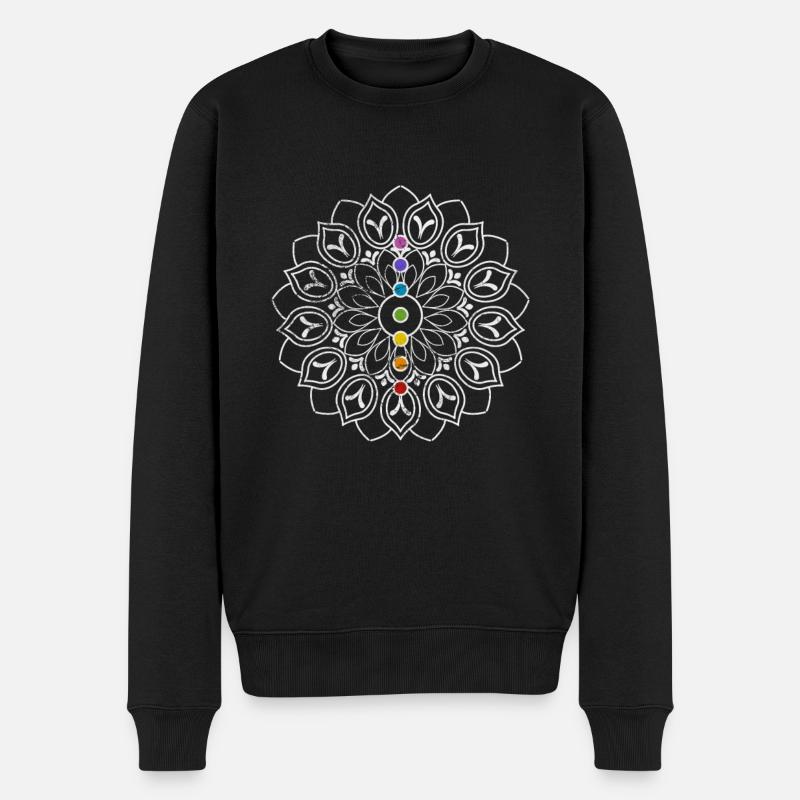 Meditation - Männer Premium Bio Pullover - Schwarz