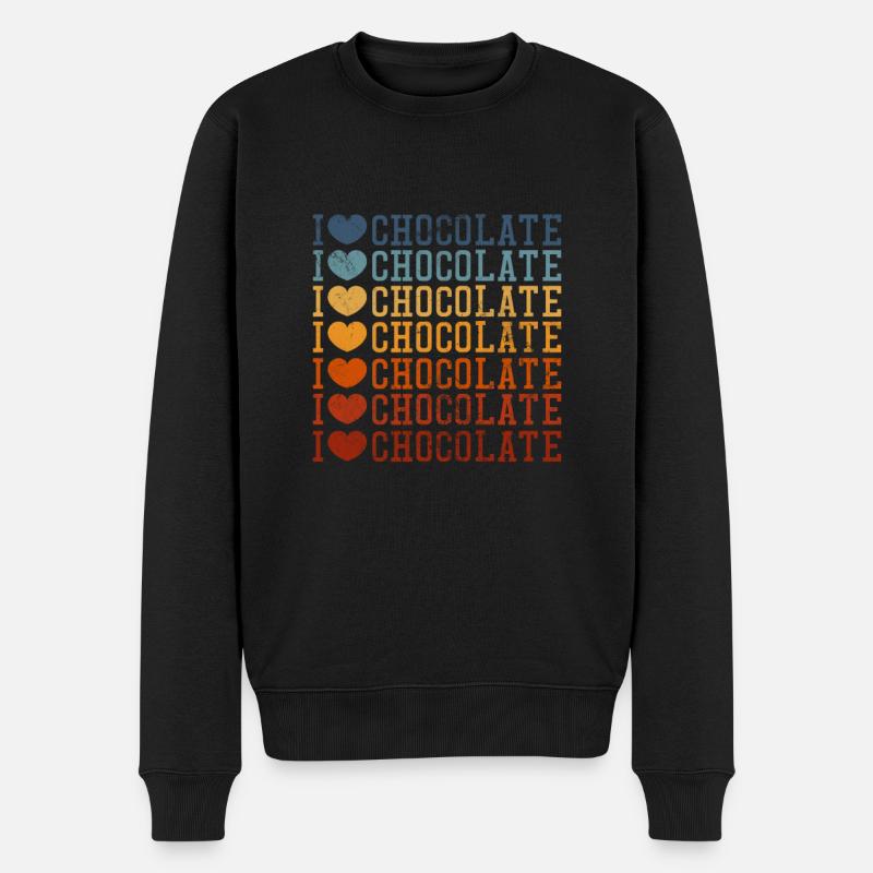 Schokolade - Männer Premium Bio Pullover - Schwarz